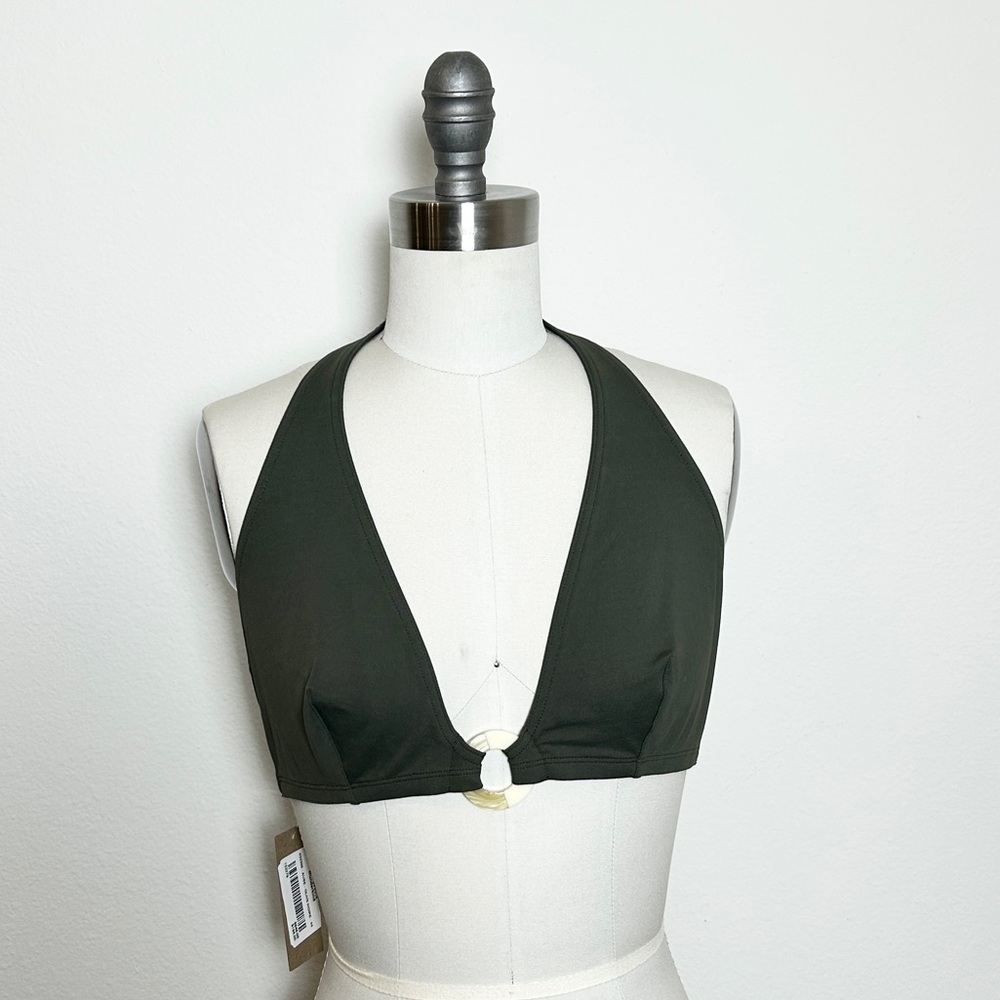 NWT Eres Aube Halter Bikini Top in Olive‎ Noire Size L